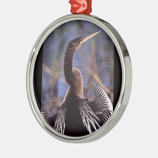 anhinga en vleugels metalen ornament (Links)