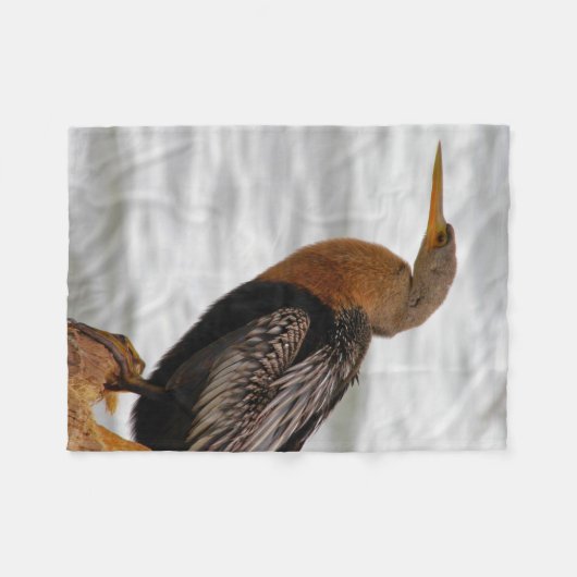 Anhinga On The Lookout Fleece Deken (Voorkant (Horizontaal))