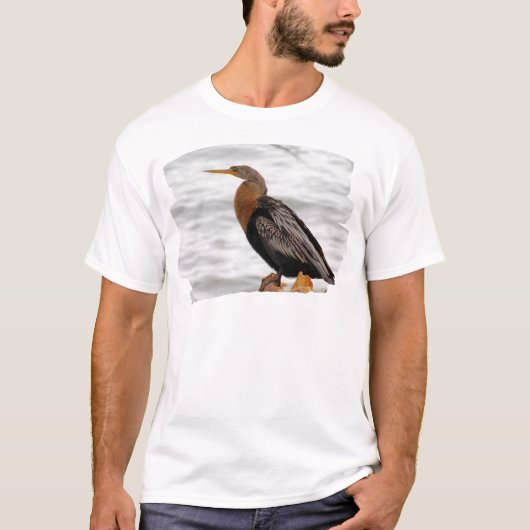 Anhinga op de uitkijk t-shirt (Voorkant)