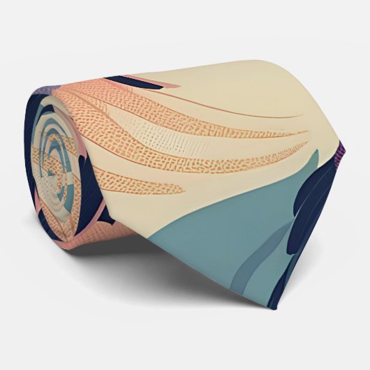 Anhinga pastel kleurrijke aangepaste patroon stropdas (Opgerold)