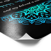 Ani L'Dodi Bijbelse Blauwgroen Mandala Bijbelse ku Foto Afdruk (Hoek)