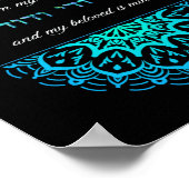 Ani L'Dodi Bijbelse Blauwgroen Mandala Giclée Art  Poster (Hoek)