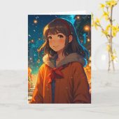 Ani-mazing Christmas Anime Pun Kaart (Gele Bloem)