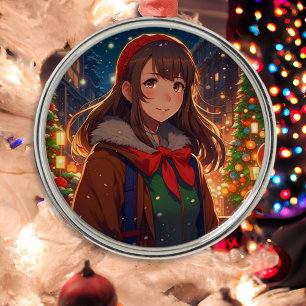 Ani-mazing Kerstmis Winter Nacht Metalen Ornament