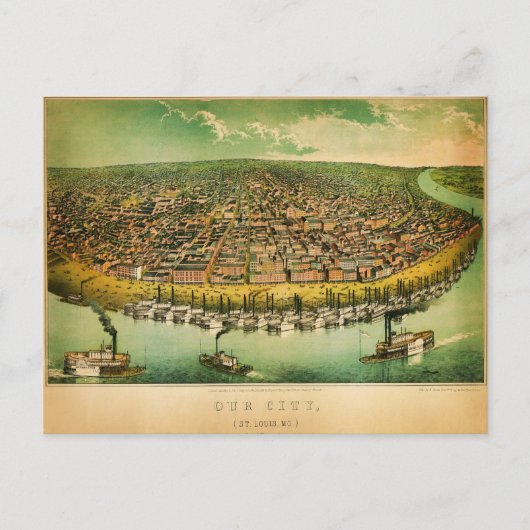 anicke kaart van St.Louis (1859) (Voorkant)