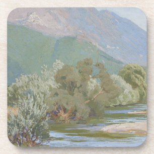 Aniene Rivier Adembenemend Art Nouveau Landschap Bier Onderzetter