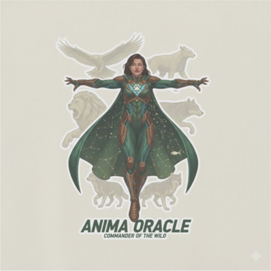 “Anima Oracle Warrior | Mystic Protector Fantasy Sticker (Voorkant)