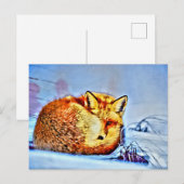 *~* Anima Red Fox AP18 Artistic Wildlife Uniek Briefkaart (Voorkant / Achterkant)
