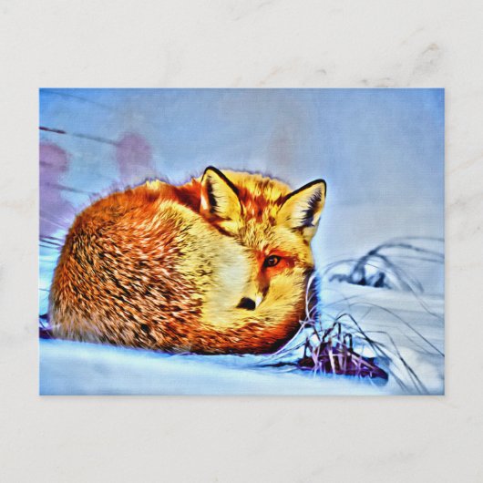 *~* Anima Red Fox AP18 Artistic Wildlife Uniek Briefkaart (Voorkant)