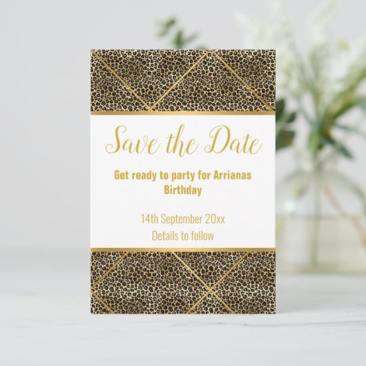 ANIMAAL LEOPARD GOLD RESPONS 2 RSVP (Staand voorkant)