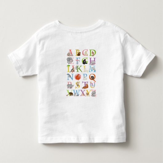 Animal ABC A is voor aardvark T-shirt (Achterkant)