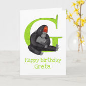 Animal ABC G is een gorilla verjaardagskaart Kaart (Gele Bloem)