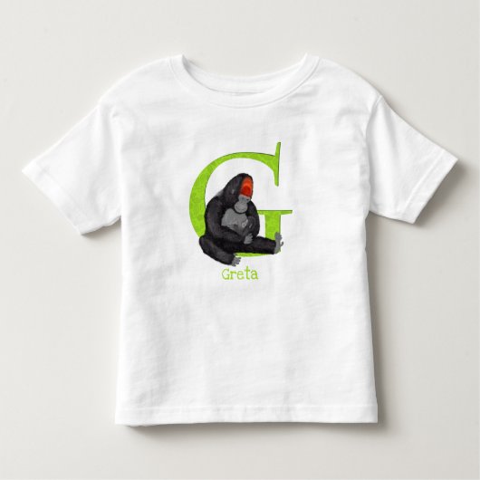 Animal ABC G is voor gorilla T-shirt (Voorkant)