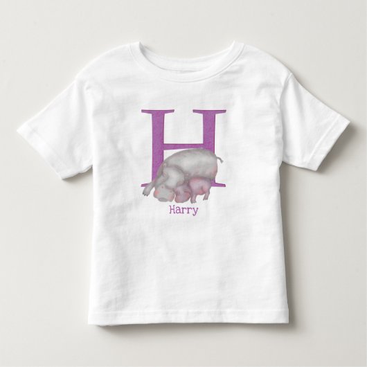 Animal ABC H is voor hippo T-shirt (Voorkant)