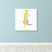 Animal ABC J is bestemd voor jaguar canvas print (Insitu (Houten vloer))
