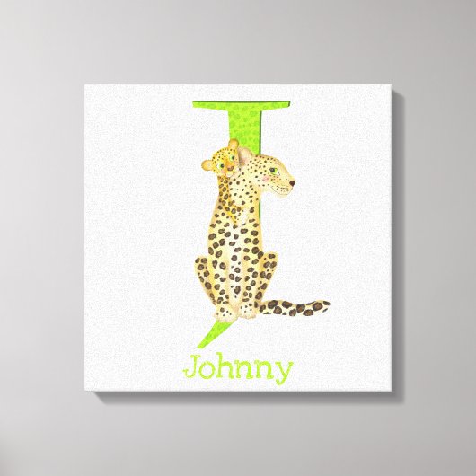 Animal ABC J is bestemd voor jaguar canvas print (Voorkant)