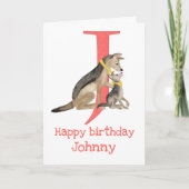 Animal ABC J is voor jackal verjaardagskaart Kaart (Voorkant)