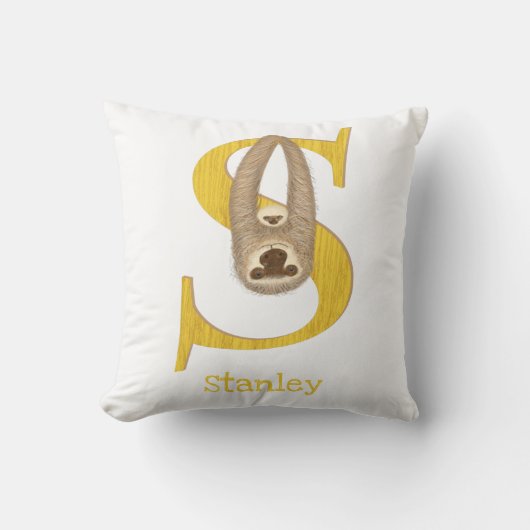 Animal ABC S is for sloth cushion Kussen (Voorkant)