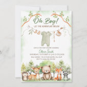 Animal Adventure clothesline baby shower Kaart (Voorkant)