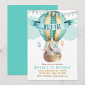 Animal Adventure Waterverf Boho WILD ONE 1st Kaart (Voorkant / Achterkant)