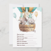 Animal Adventure Wishes voor Baby shower Game Kaart (Voorkant)