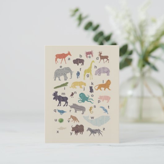 Animal Alphabet Briefkaart (Staand voorkant)