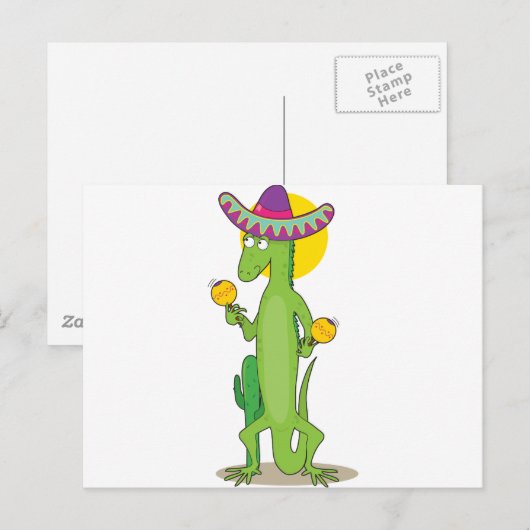 Animal Alphabet Iguana Briefkaart (Voorkant / Achterkant)