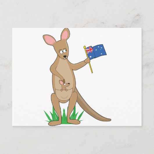 Animal Alphabet Kangaroo Briefkaart (Voorkant)