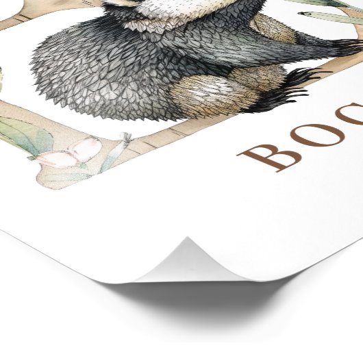 Animal Alphabet Letter B Kids Name Nursery Poster (Hoek)