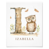 Animal Alphabet Letter I Kids Name Owl Poster (Voorkant)