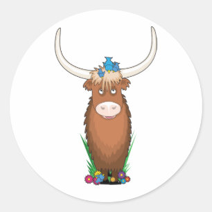 Animal Alphabet Yak Ronde Sticker