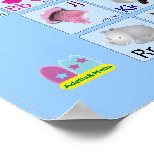 Animal Alphabets on blue Poster (Hoek)