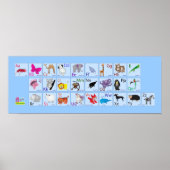 Animal Alphabets on blue Poster (Voorkant)