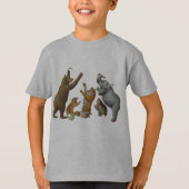 Animal Antics Shelf: speelse design dierenvrienden T-shirt (Voorkant)
