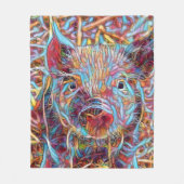 Animal ArtStudio — funky piglet Fleece Deken (Voorkant)