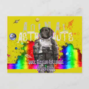 Animal Astronauts Dog Spaceman Briefkaart