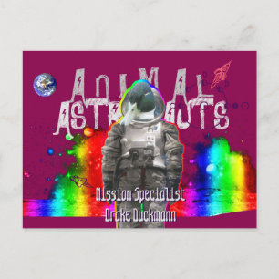 Animal Astronauts Duck Briefkaart