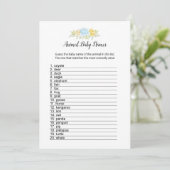 Animal Baby Names Boy Teddy Bear Kaart (Staand voorkant)