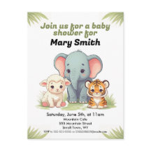 Animal Baby shower Invitation Briefkaart
