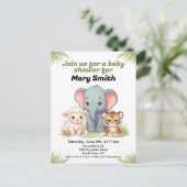 Animal Baby shower Invitation Briefkaart (Staand voorkant)