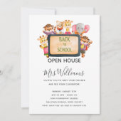Animal Back to School Open House Invitation Kaart (Voorkant)