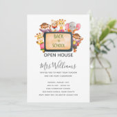 Animal Back to School Open House Invitation Kaart (Staand voorkant)