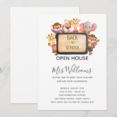 Animal Back to School Open House Invitation Kaart (Voorkant / Achterkant)