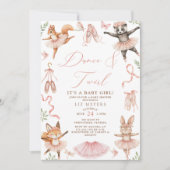 Animal Ballerinas Girl Baby shower Kaart (Voorkant)