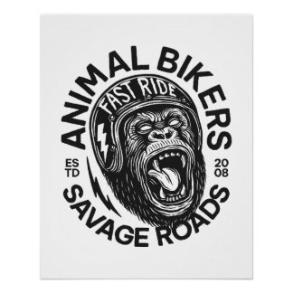 Animal Bikers Perfect Poster