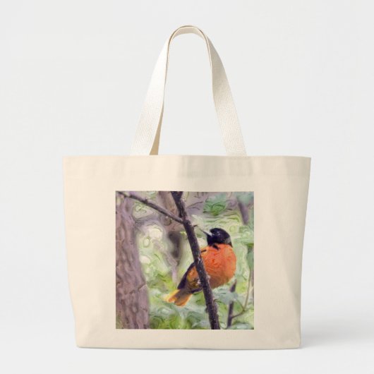 Animal Bird Baltimore Oriole Grote Tote Bag (Voorkant)