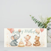 Animal Birthday Joy with Balloons (Staand voorkant)