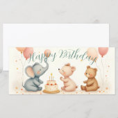 Animal Birthday Joy with Balloons (Voorkant / Achterkant)