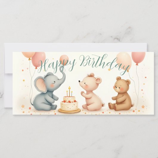 Animal Birthday Joy with Balloons (Voorkant)
