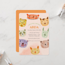 Animal Birthday Party Uitnodiging